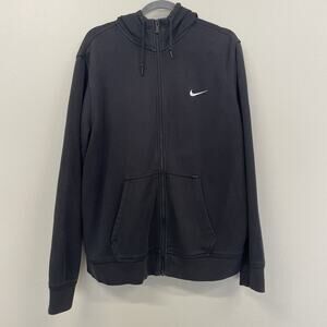 Nike Black Full-Zip Hoodie with White Swoosh